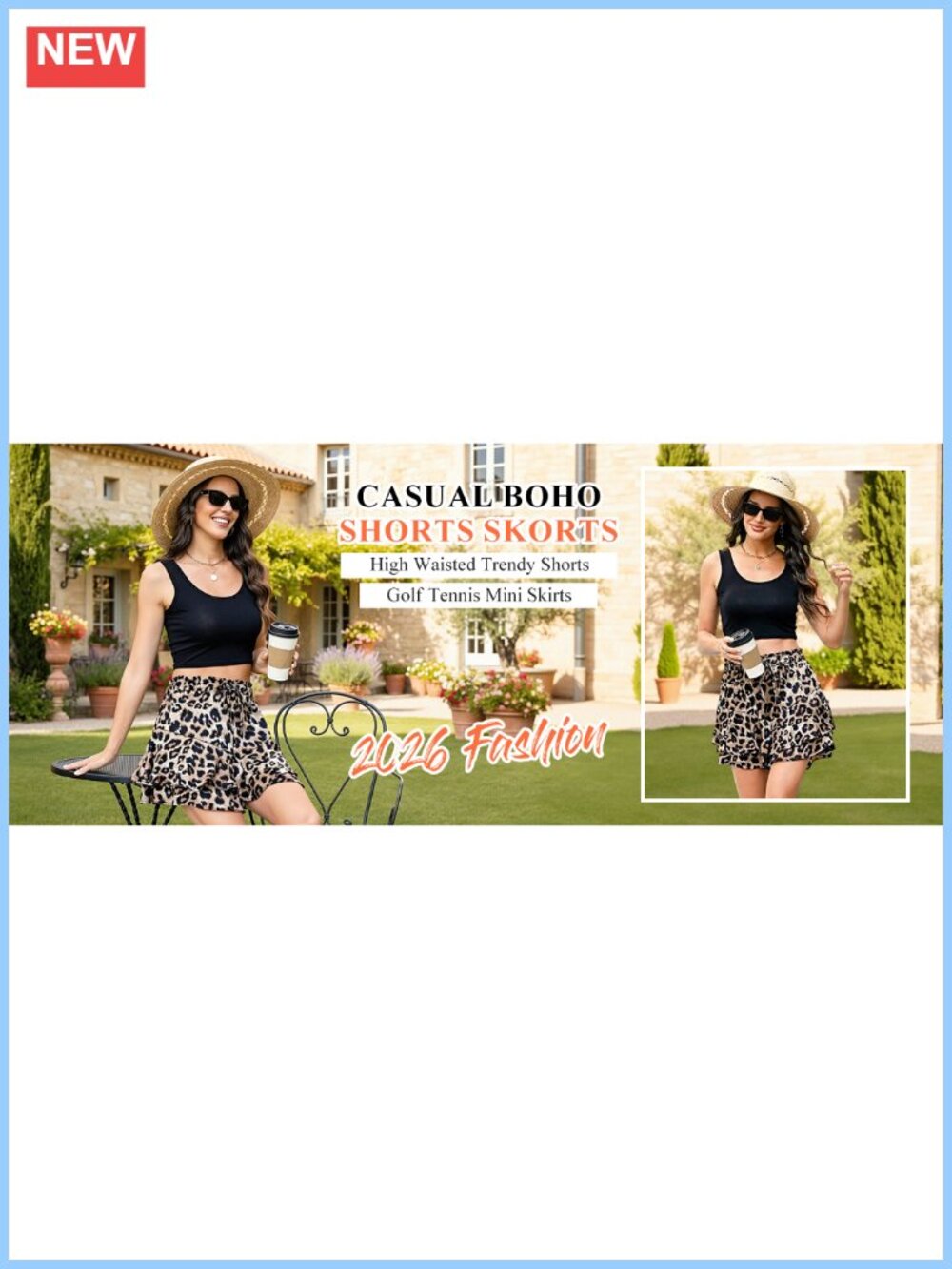 Flowy Ruffle Skorts for Women Mini Skirt Butterfly Tennis Skort - Picture 5 of 6